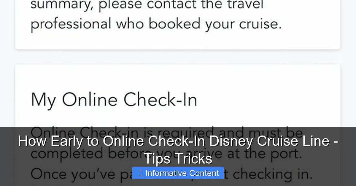 How Early to Online Check-In Disney Cruise Line - Tips Tricks