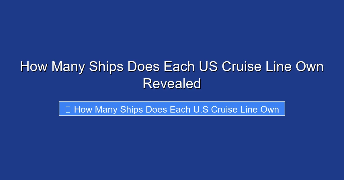 How Many Ships Does Each US Cruise Line Own Revealed