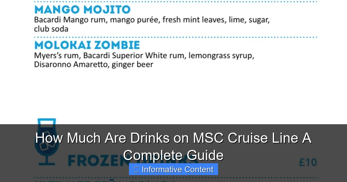 How Much Are Drinks on MSC Cruise Line A Complete Guide