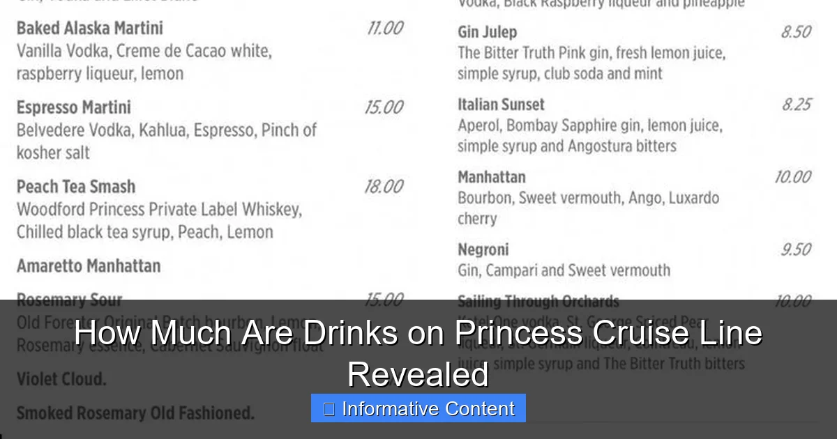 How Much Are Drinks on Princess Cruise Line Revealed