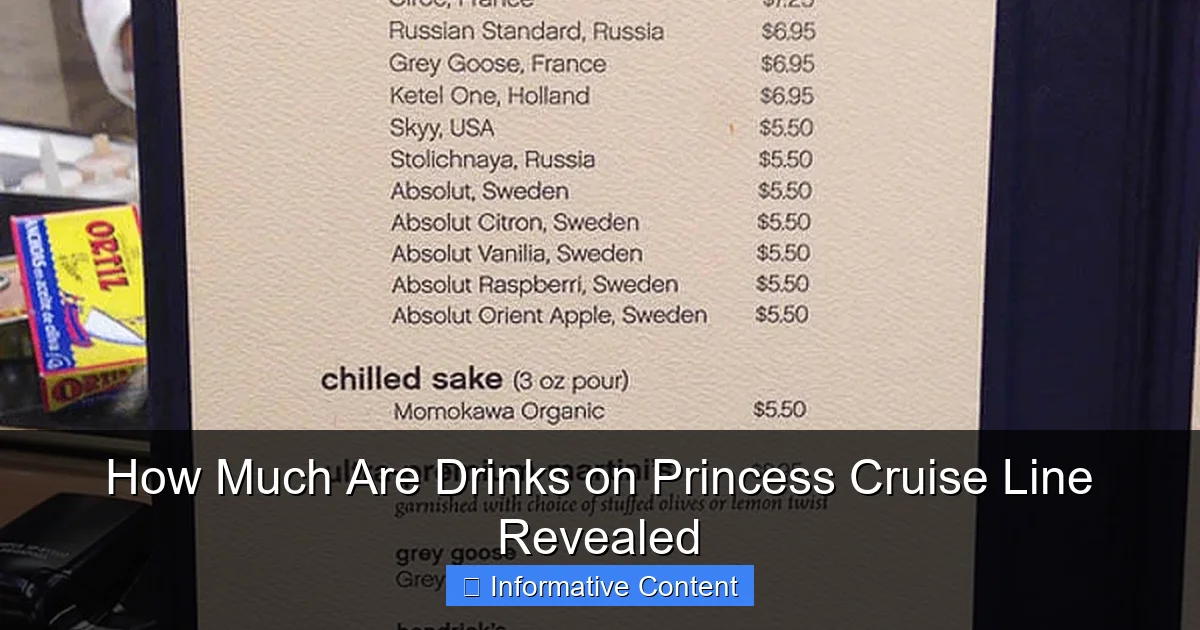 How Much Are Drinks on Princess Cruise Line Revealed