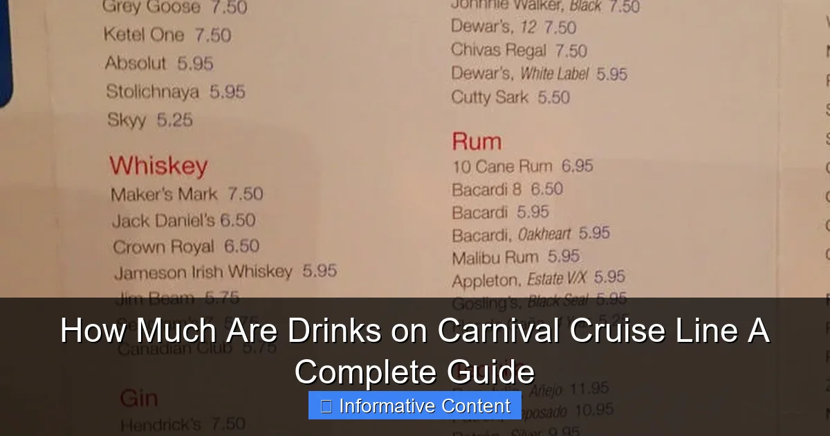 How Much Are Drinks on Carnival Cruise Line A Complete Guide