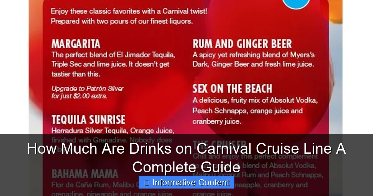 How Much Are Drinks on Carnival Cruise Line A Complete Guide