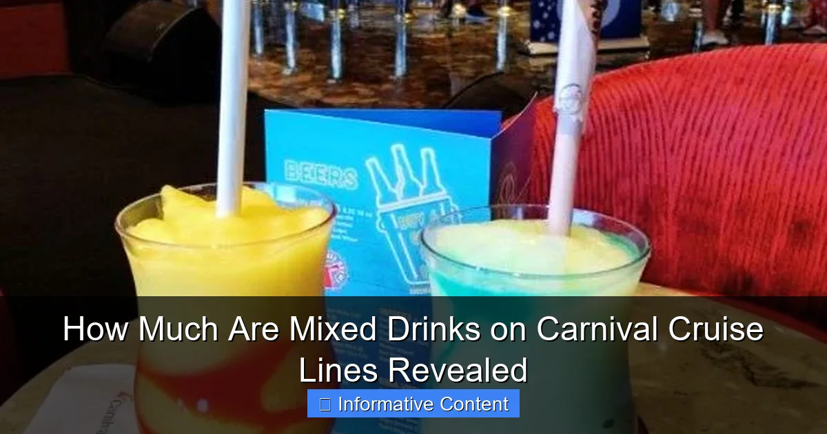 How Much Are Mixed Drinks on Carnival Cruise Lines Revealed