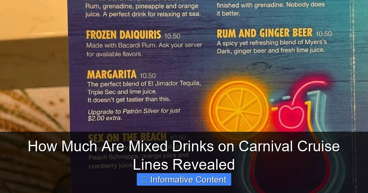 How Much Are Mixed Drinks on Carnival Cruise Lines Revealed