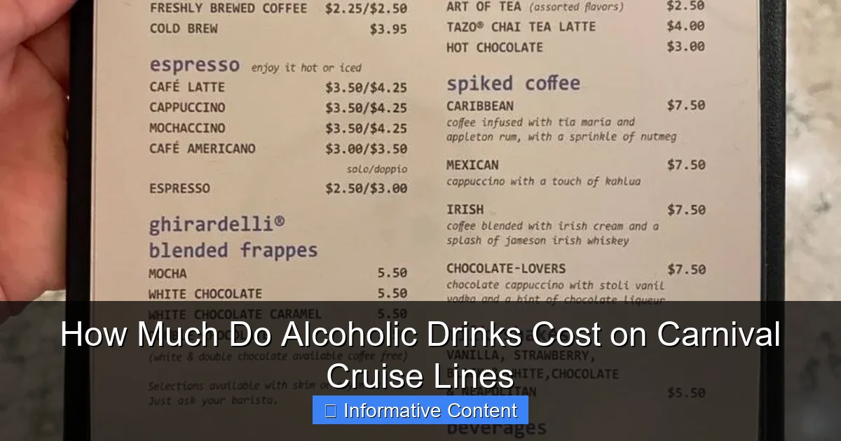 How Much Do Alcoholic Drinks Cost on Carnival Cruise Lines
