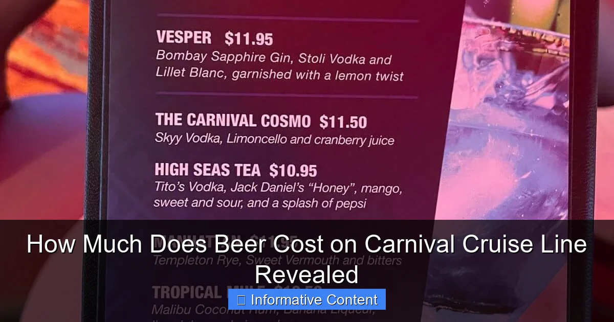 How Much Does Beer Cost on Carnival Cruise Line Revealed