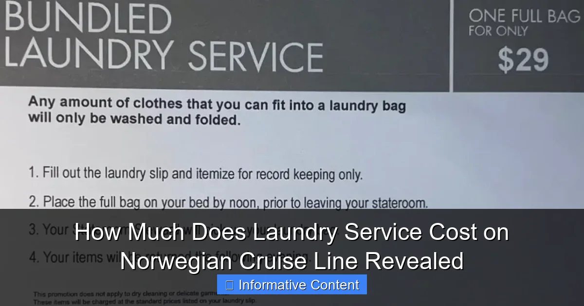 How Much Does Laundry Service Cost on Norwegian Cruise Line Revealed