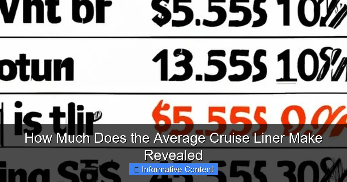 How Much Does the Average Cruise Liner Make Revealed