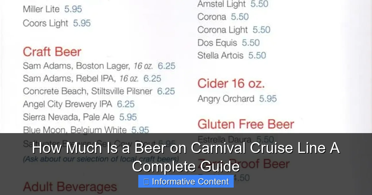 How Much Is a Beer on Carnival Cruise Line A Complete Guide