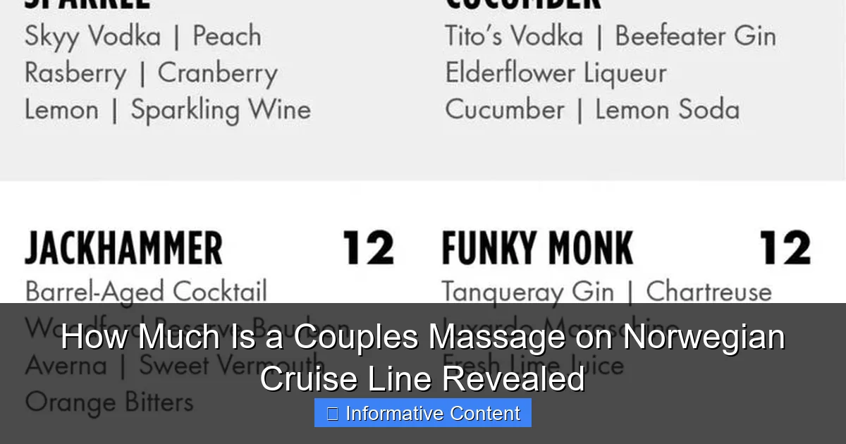 How Much Is a Couples Massage on Norwegian Cruise Line Revealed