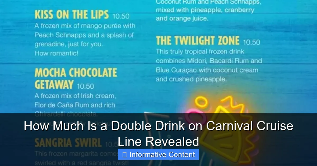 How Much Is a Double Drink on Carnival Cruise Line Revealed