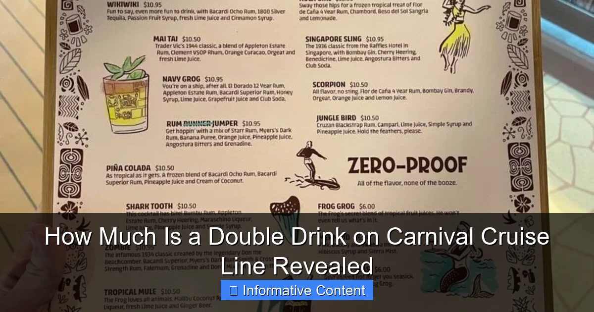 How Much Is a Double Drink on Carnival Cruise Line Revealed