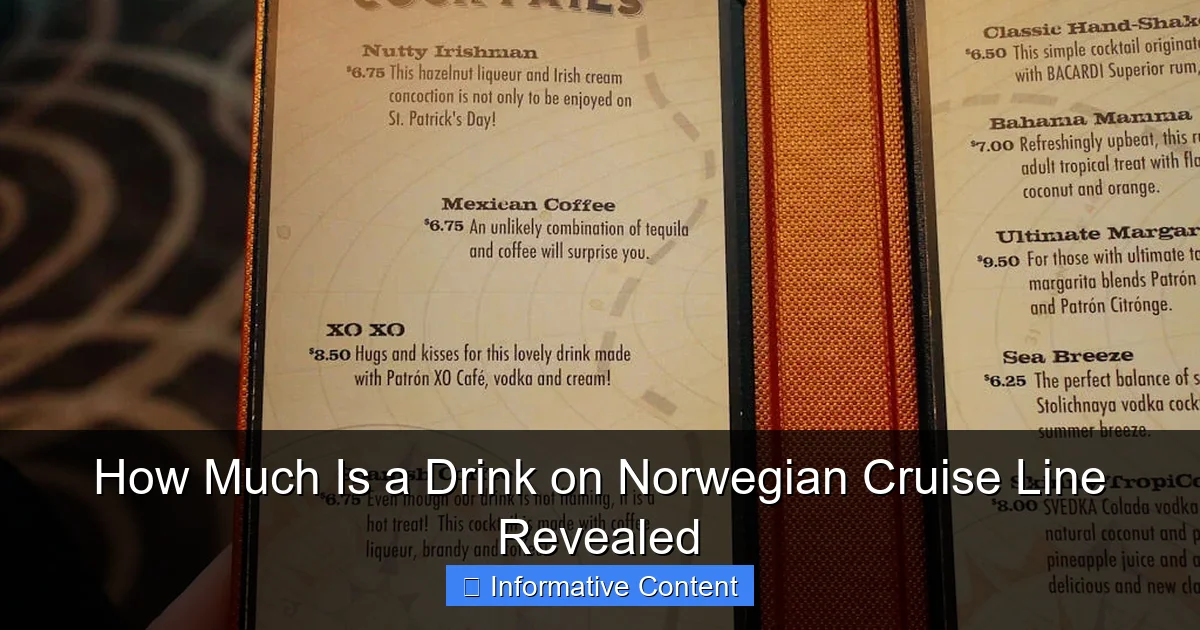How Much Is a Drink on Norwegian Cruise Line Revealed