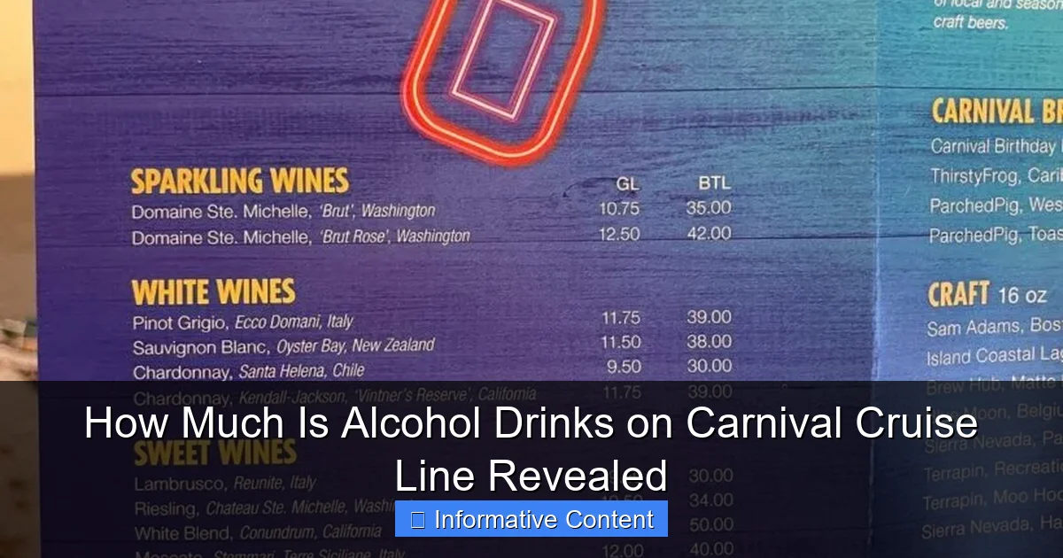How Much Is Alcohol Drinks on Carnival Cruise Line Revealed