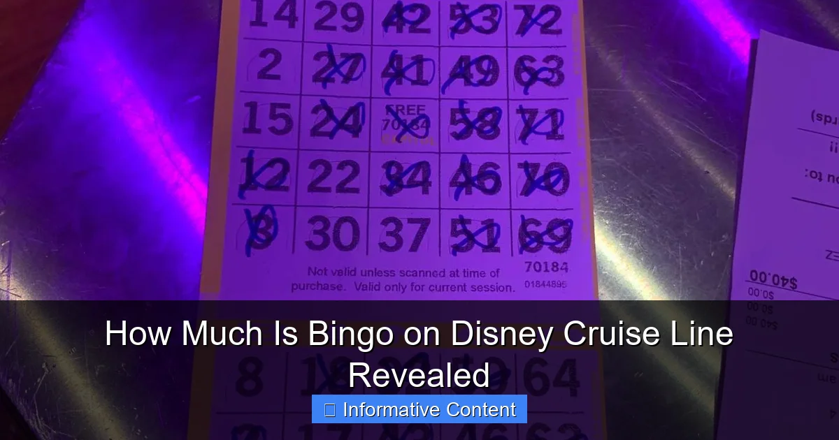 How Much Is Bingo on Disney Cruise Line Revealed