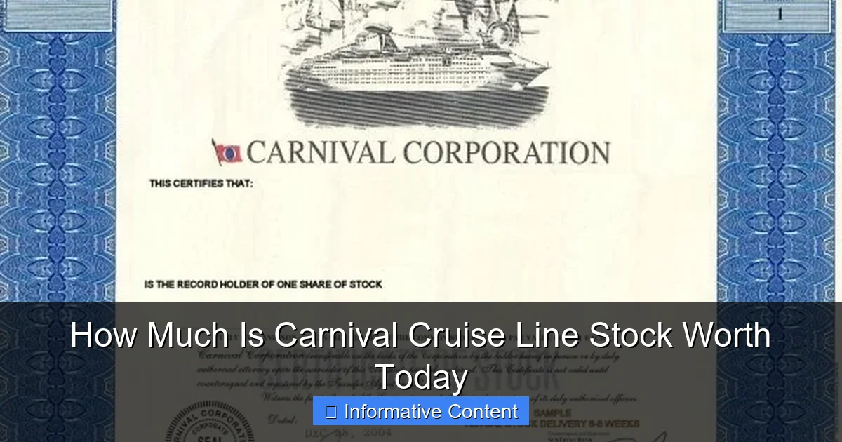 How Much Is Carnival Cruise Line Stock Worth Today