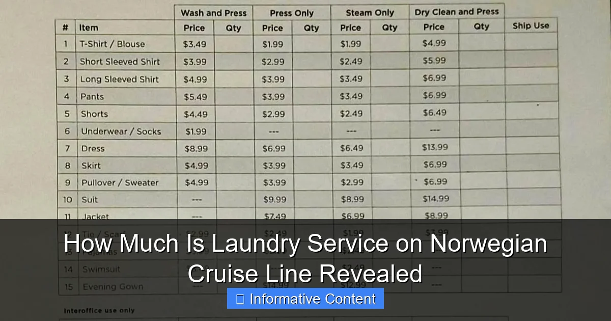 How Much Is Laundry Service on Norwegian Cruise Line Revealed