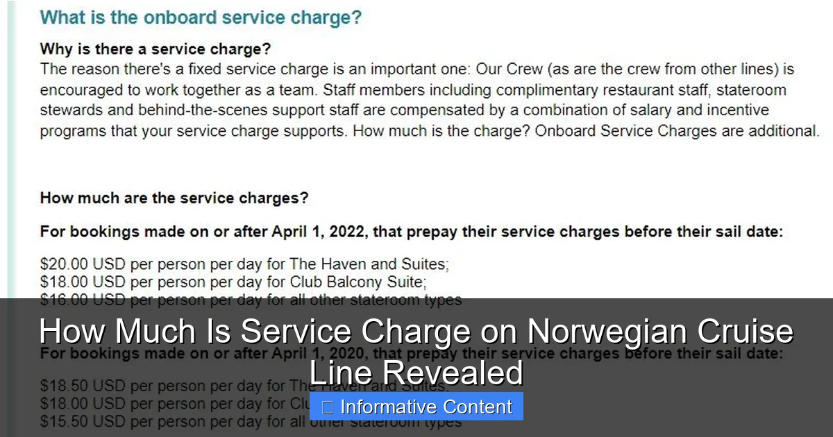 How Much Is Service Charge on Norwegian Cruise Line Revealed
