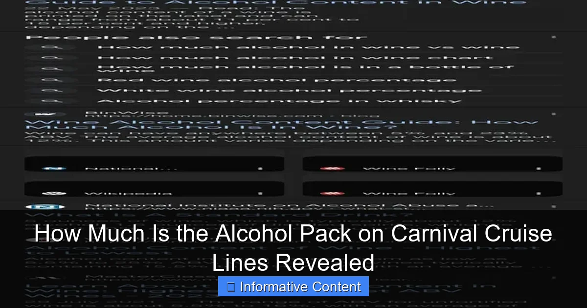 How Much Is the Alcohol Pack on Carnival Cruise Lines Revealed