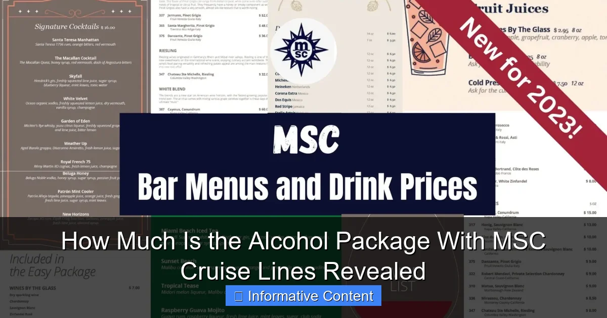How Much Is the Alcohol Package With MSC Cruise Lines Revealed