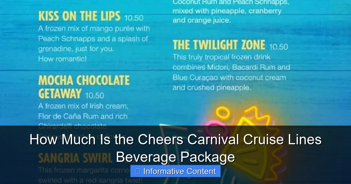 How Much Is the Cheers Carnival Cruise Lines Beverage Package