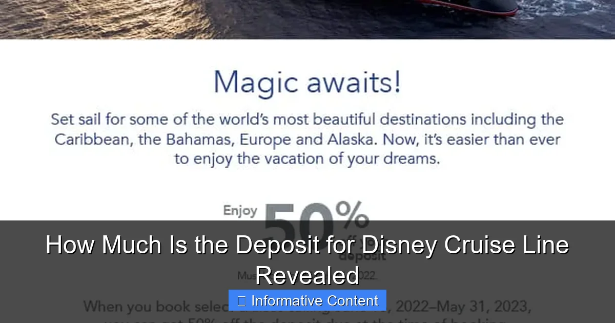 How Much Is the Deposit for Disney Cruise Line Revealed