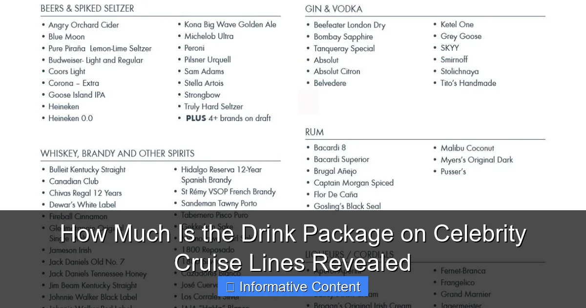 How Much Is the Drink Package on Celebrity Cruise Lines Revealed