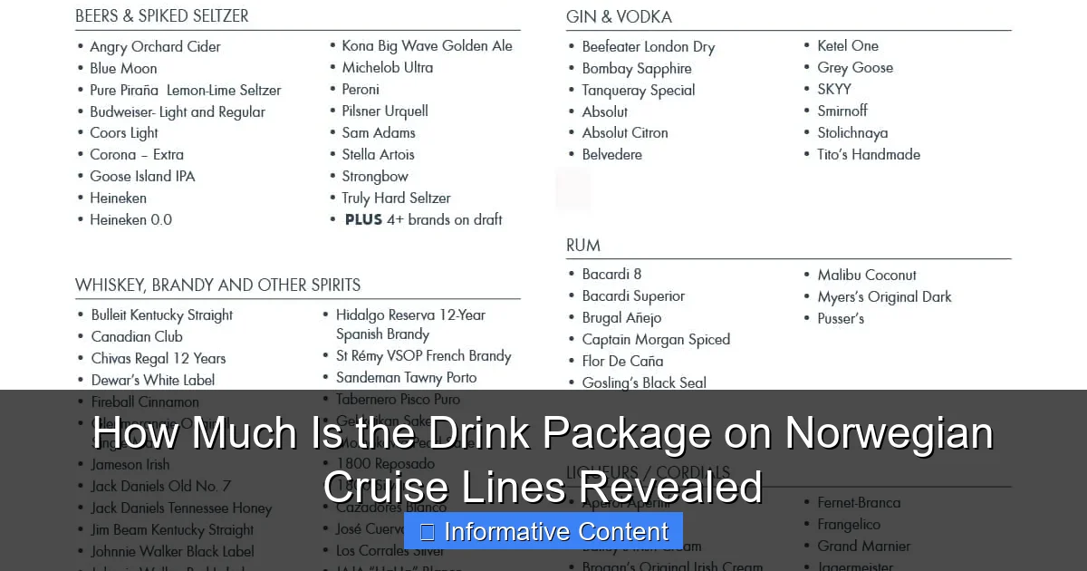How Much Is the Drink Package on Norwegian Cruise Lines Revealed