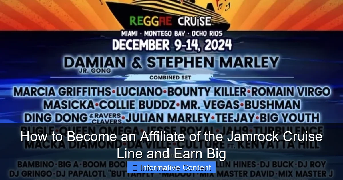 How to Become an Affiliate of the Jamrock Cruise Line and Earn Big