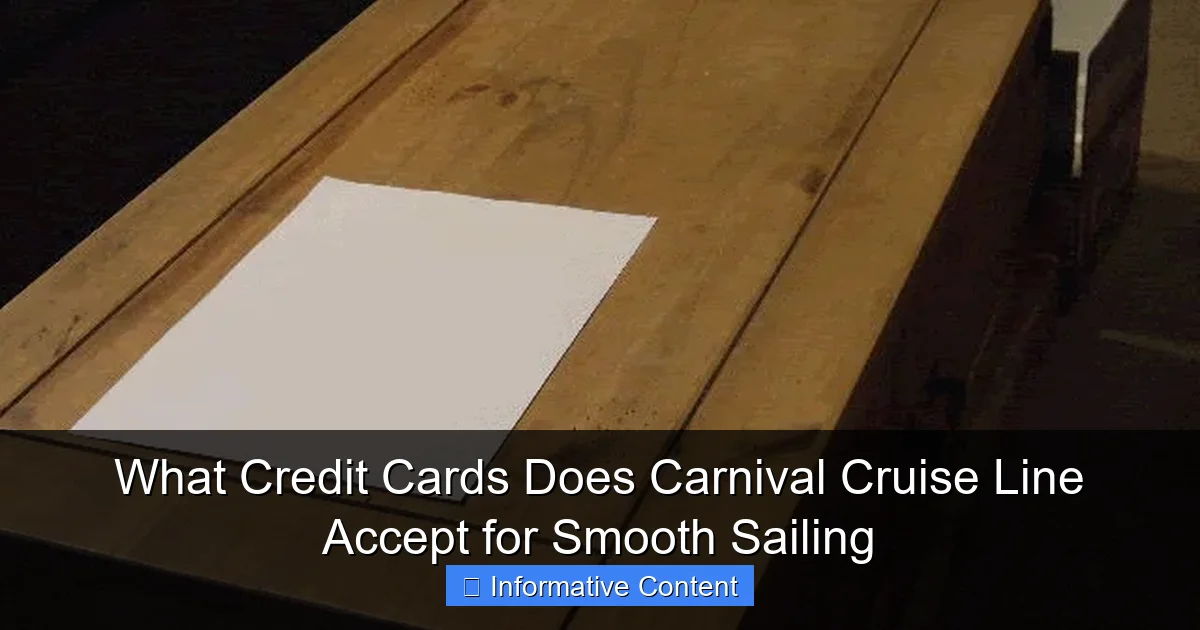What Credit Cards Does Carnival Cruise Line Accept for Smooth Sailing