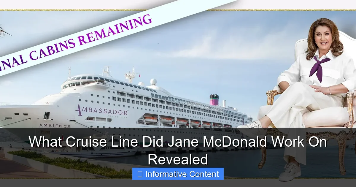 What Cruise Line Did Jane McDonald Work On Revealed