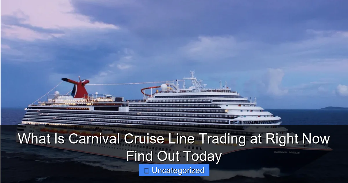 What Is Carnival Cruise Line Trading at Right Now Find Out Today