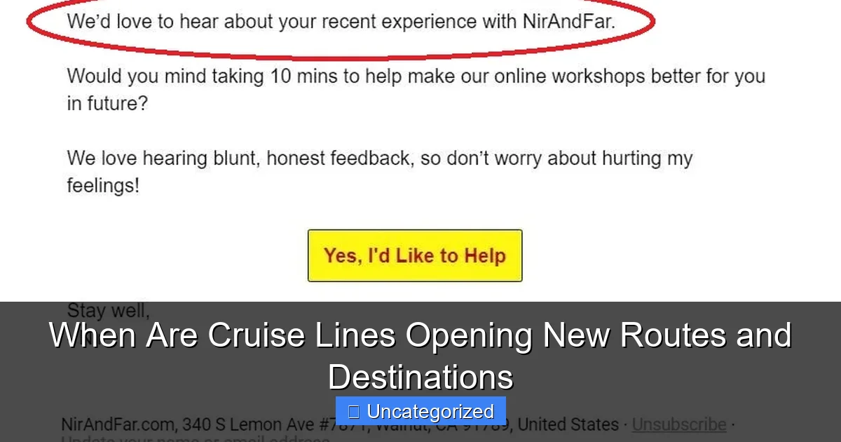 When Are Cruise Lines Opening New Routes and Destinations