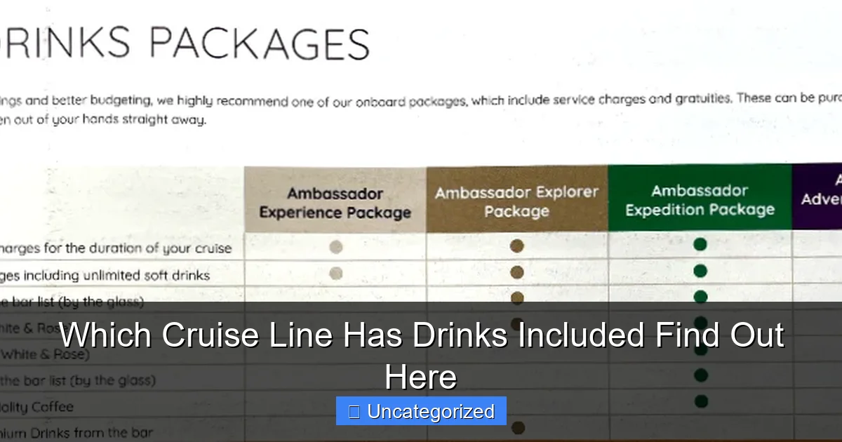 Which Cruise Line Has Drinks Included Find Out Here