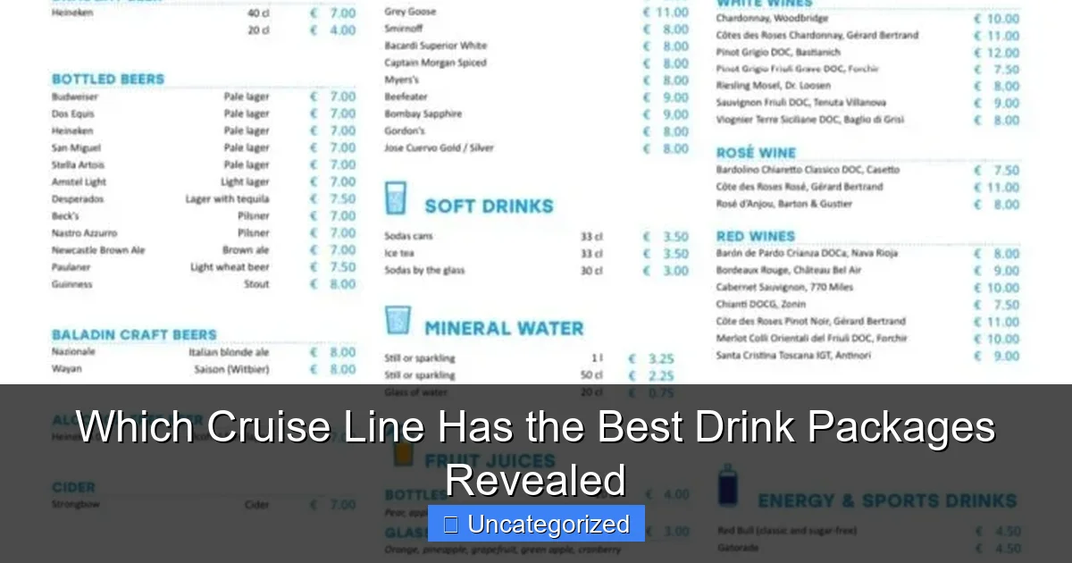 Which Cruise Line Has the Best Drink Packages Revealed