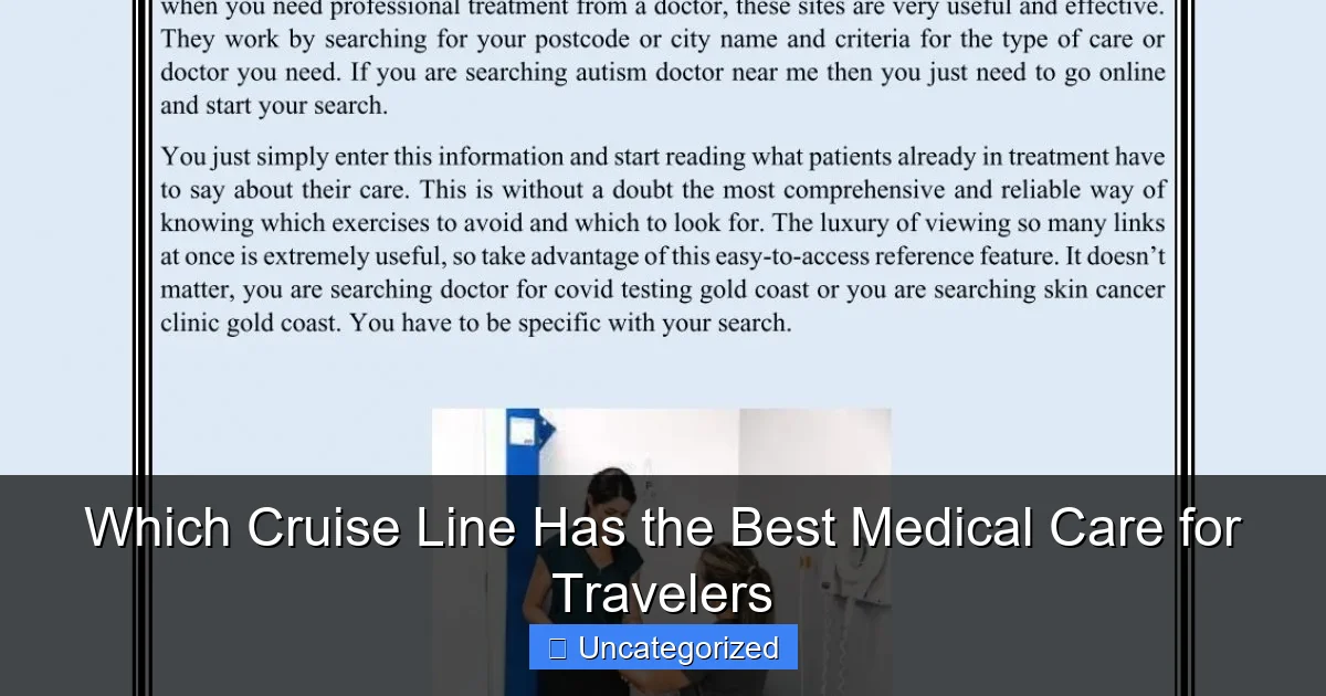 Which Cruise Line Has the Best Medical Care for Travelers