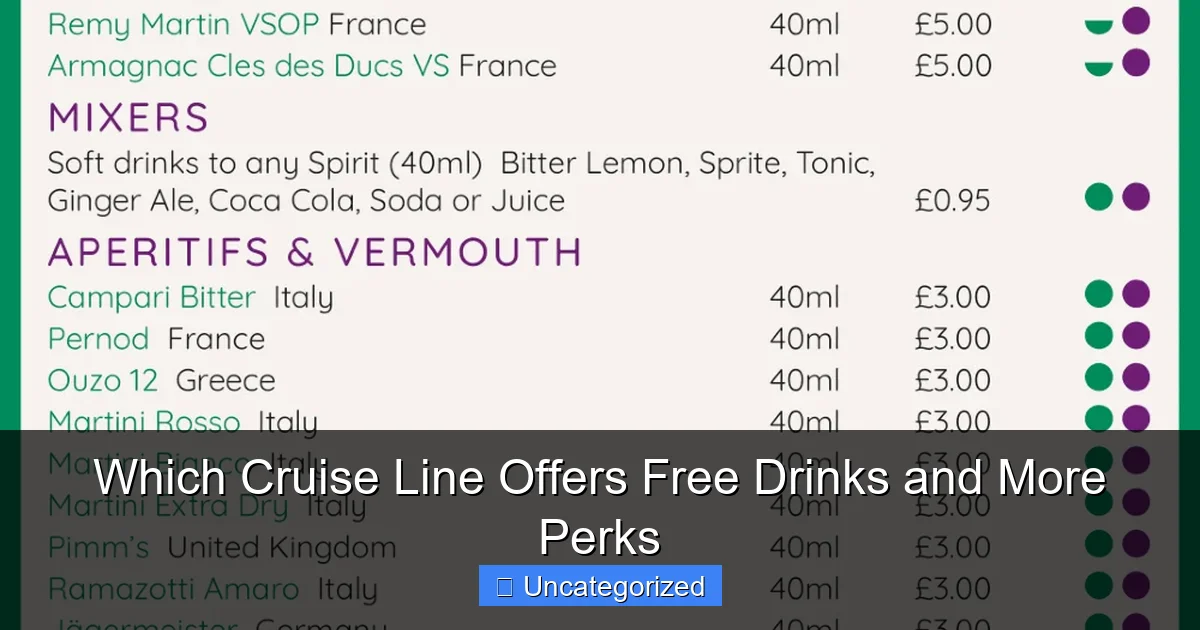 Which Cruise Line Offers Free Drinks and More Perks