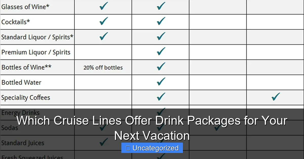Which Cruise Lines Offer Drink Packages for Your Next Vacation