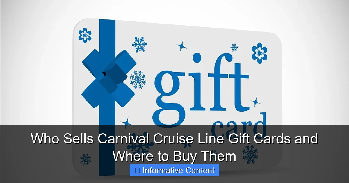 Who Sells Carnival Cruise Line Gift Cards and Where to Buy Them