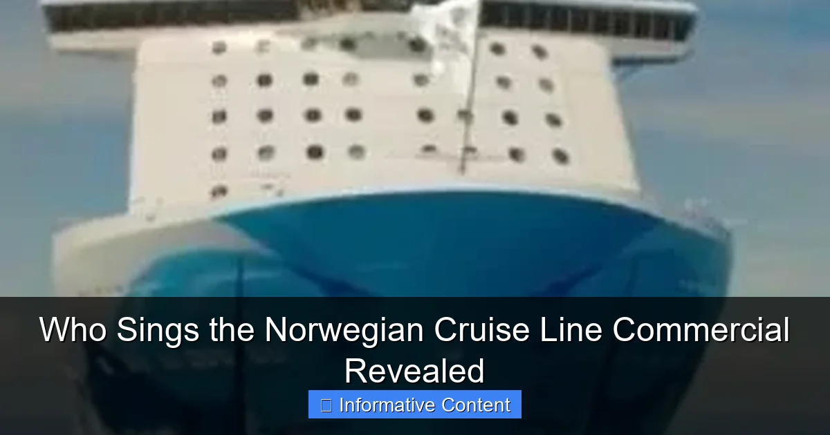 Who Sings the Norwegian Cruise Line Commercial Revealed