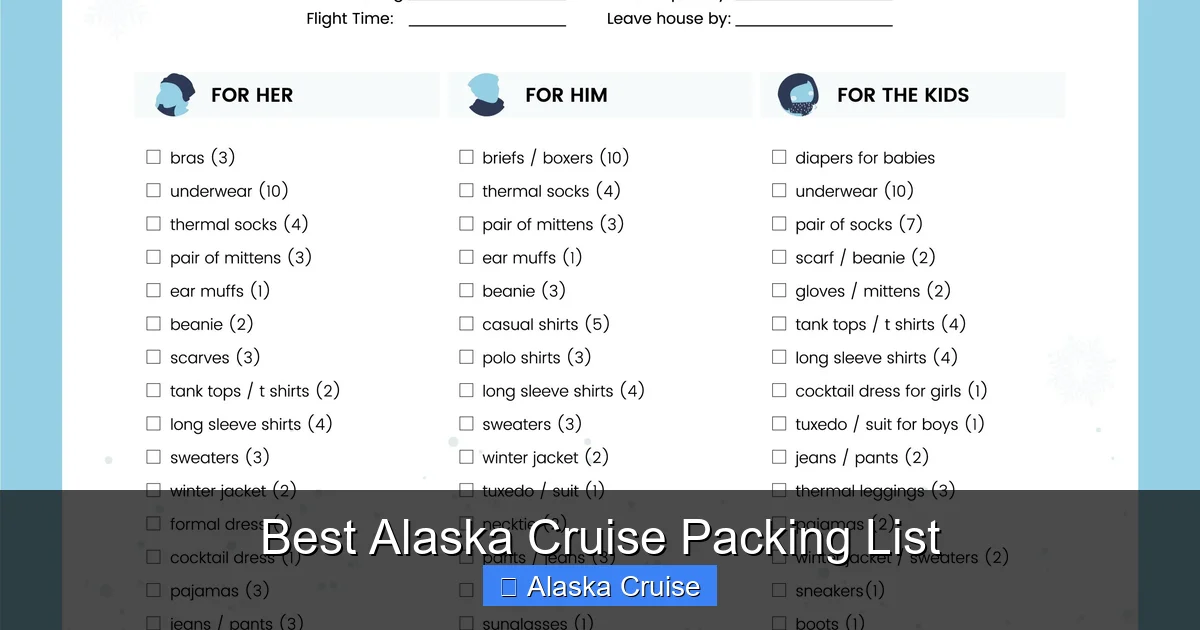 Best Alaska Cruise Packing List