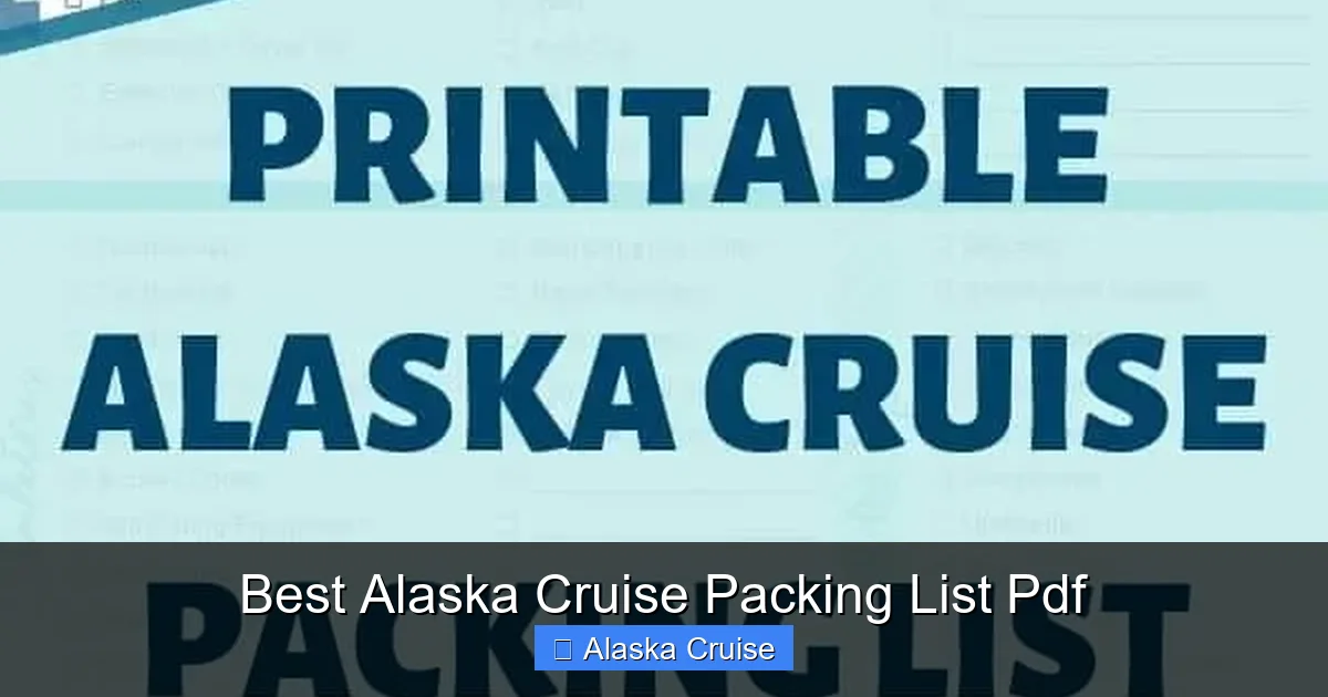 Best Alaska Cruise Packing List Pdf