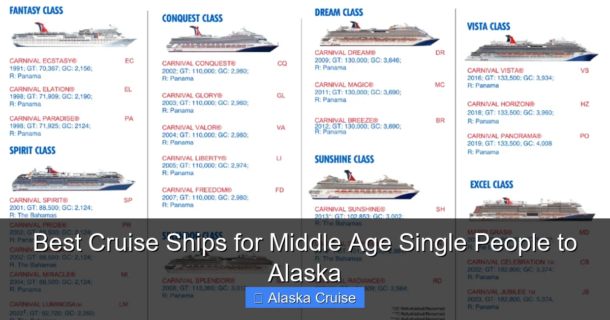 Best Cruise Ships for Middle Age Single People to Alaska