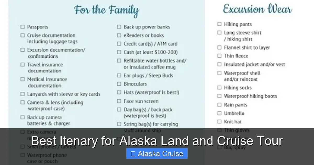 Best Itenary for Alaska Land and Cruise Tour