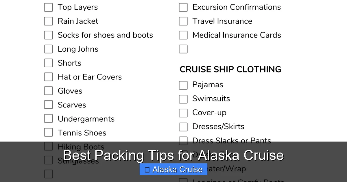Best Packing Tips for Alaska Cruise